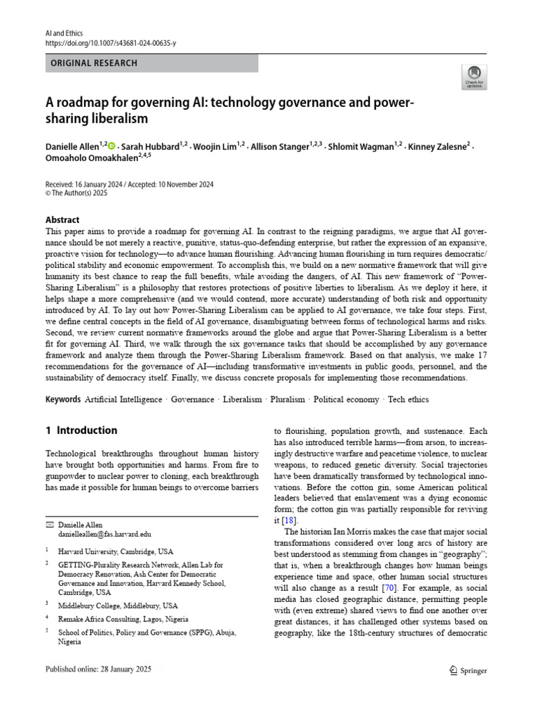 A Roadmap For Governing AI Technology Governance and Power | PDF ...