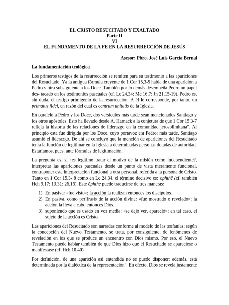 El Cristo Resucitado y Exaltado Ii | PDF | La resurrección de Jesús | Fe