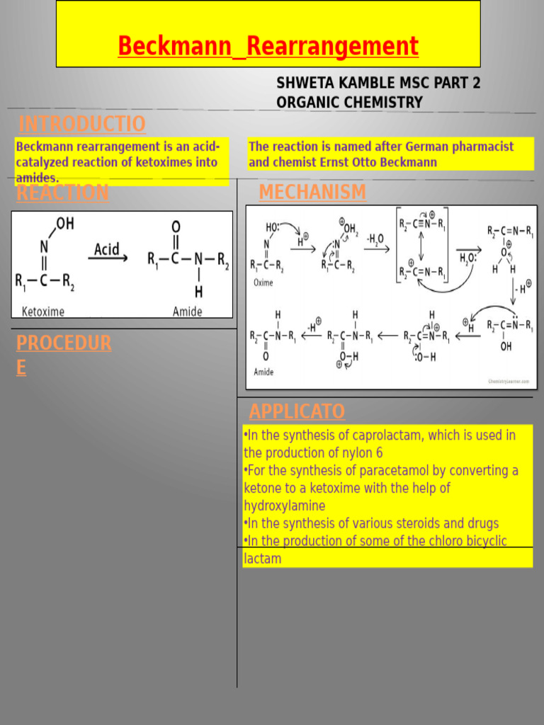 Beckmann Rearrangement Overview | PDF