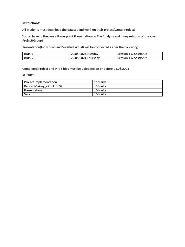 Group Project Guidelines and Deadlines | PDF