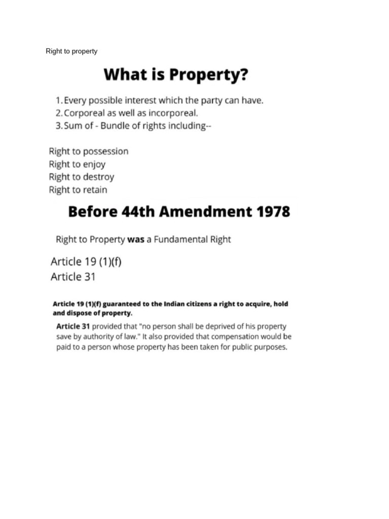Right To Property | PDF