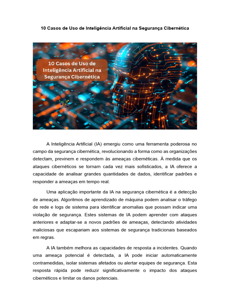 10 Casos de Uso de Inteligncia Artificial Na Segurana Ciberntica | PDF ...