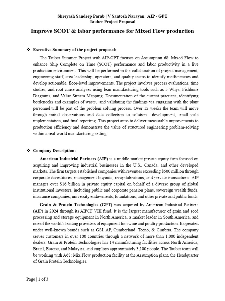 AIPGPT (SS) TauberProject Proposal | PDF | Private Equity | Business