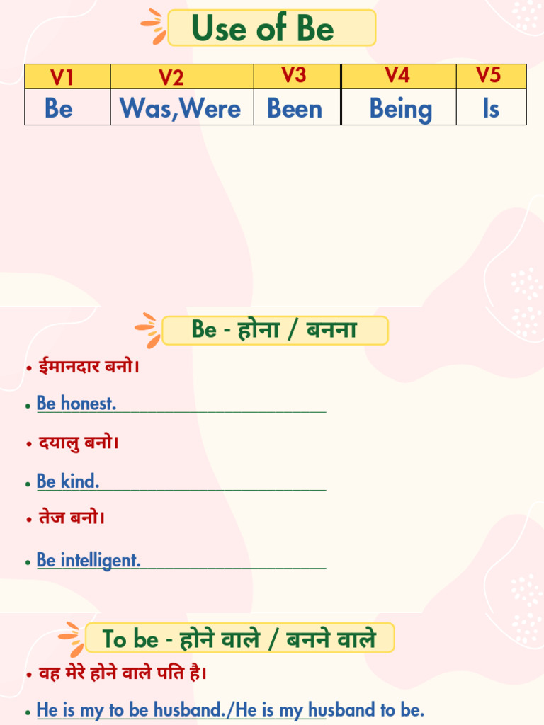 Be, Been, Being | PDF
