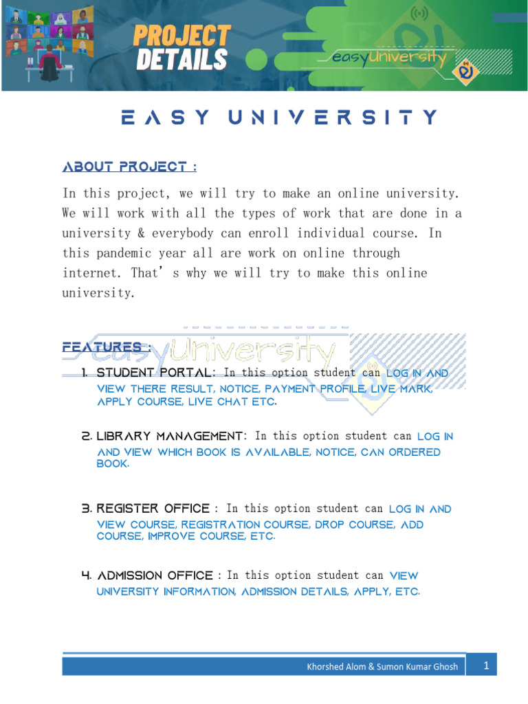 Online University Project Overview | PDF