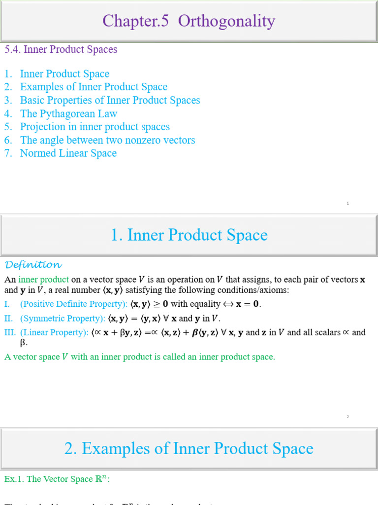 Inner Product Spaces Explained | PDF | Vector Space | Mathematical Physics