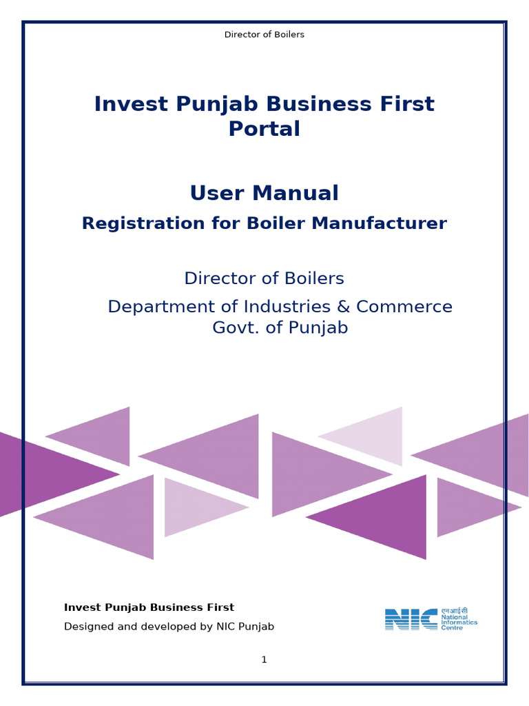Apply For Registration of Boiler Manufacturer at Invest Punjab | PDF ...