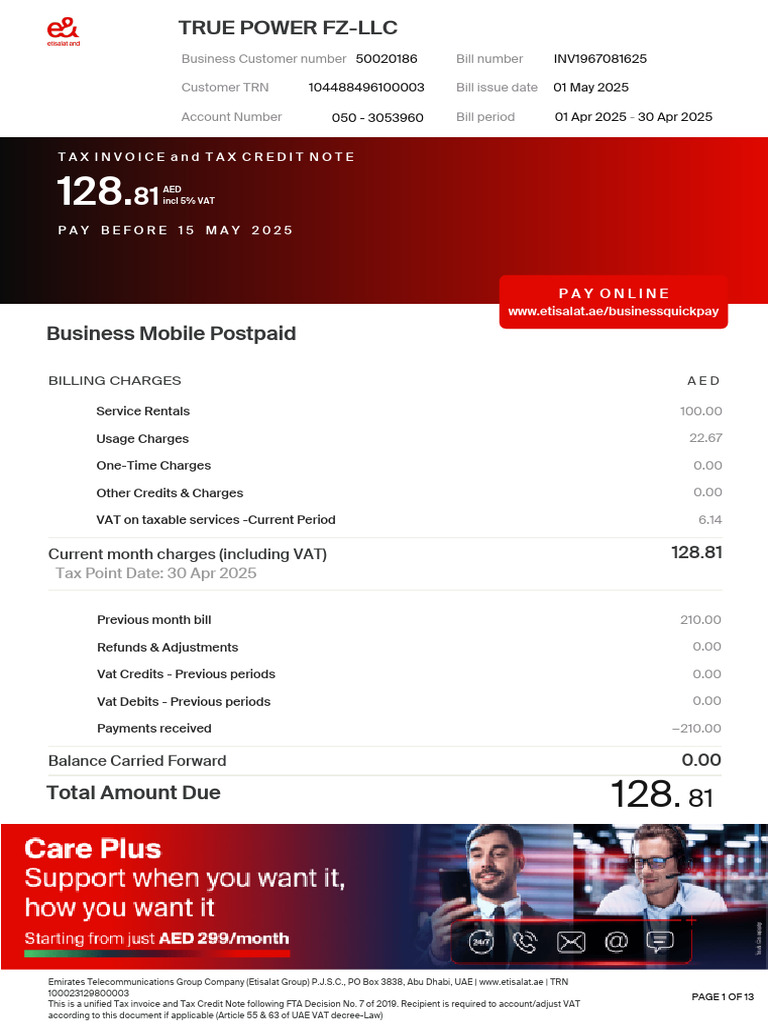 Tax Invoice and Tax Credit Note | PDF | Value Added Tax | Payments