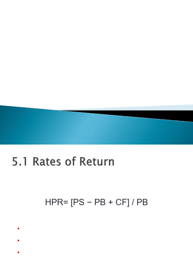 Calculating Holding-Period Return (HPR) | PDF | Value At Risk ...