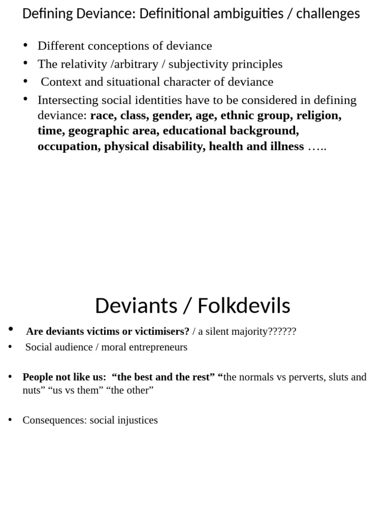 Understanding Deviance: Definitions & Contexts | PDF | Deviance ...