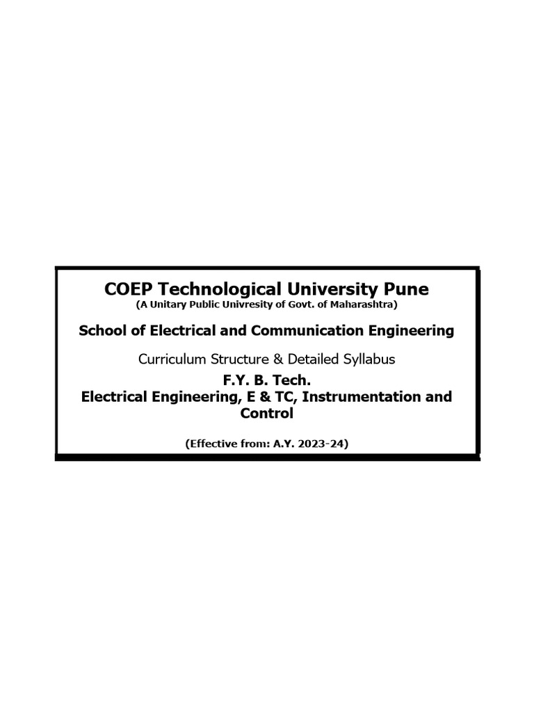 F.Y. B. Tech. ECE Curriculum 2023-24 | PDF | Partial Differential ...