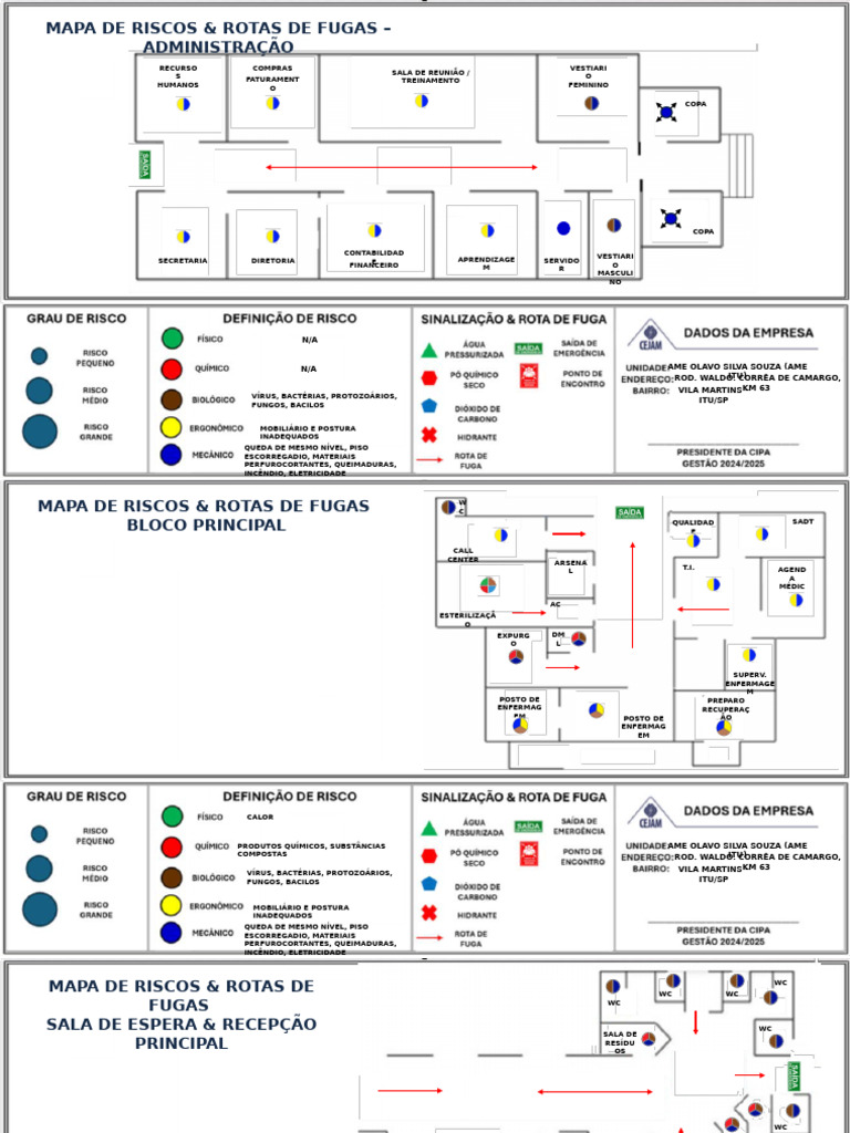 Mapa de Riscos e Rotas de Fuga AME Itu | PDF | Organismos | Biologia