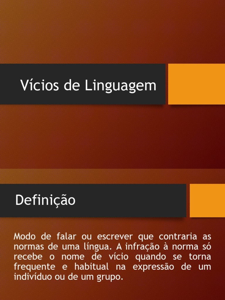 Vícios de Linguagem: Definições e Exemplos | PDF