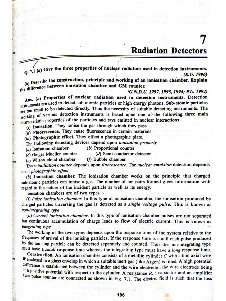 Chapter # 07 (Radiation Detectors) | PDF