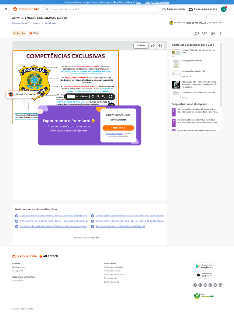 Competências da PRF: Guia Completo | PDF