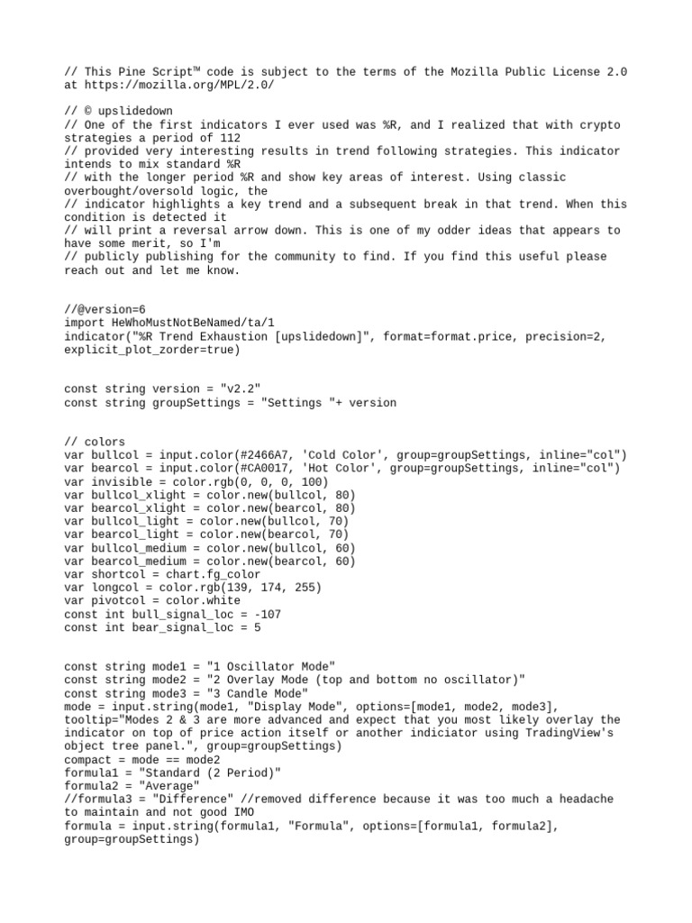 %R Trend Exhaustion Indicator Guide | PDF | Software Engineering ...