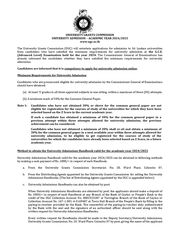 University Admission Guidelines 2024/2025 | PDF | University And ...