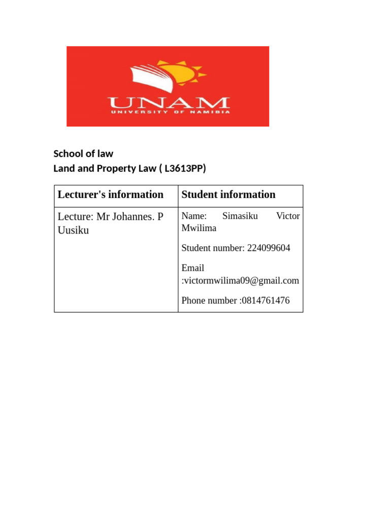 Remedies for Immovable Property in Namibia | PDF | Legal Remedy ...