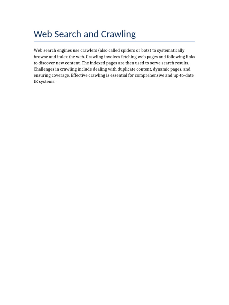 Web Crawling and Search Engine Basics | PDF
