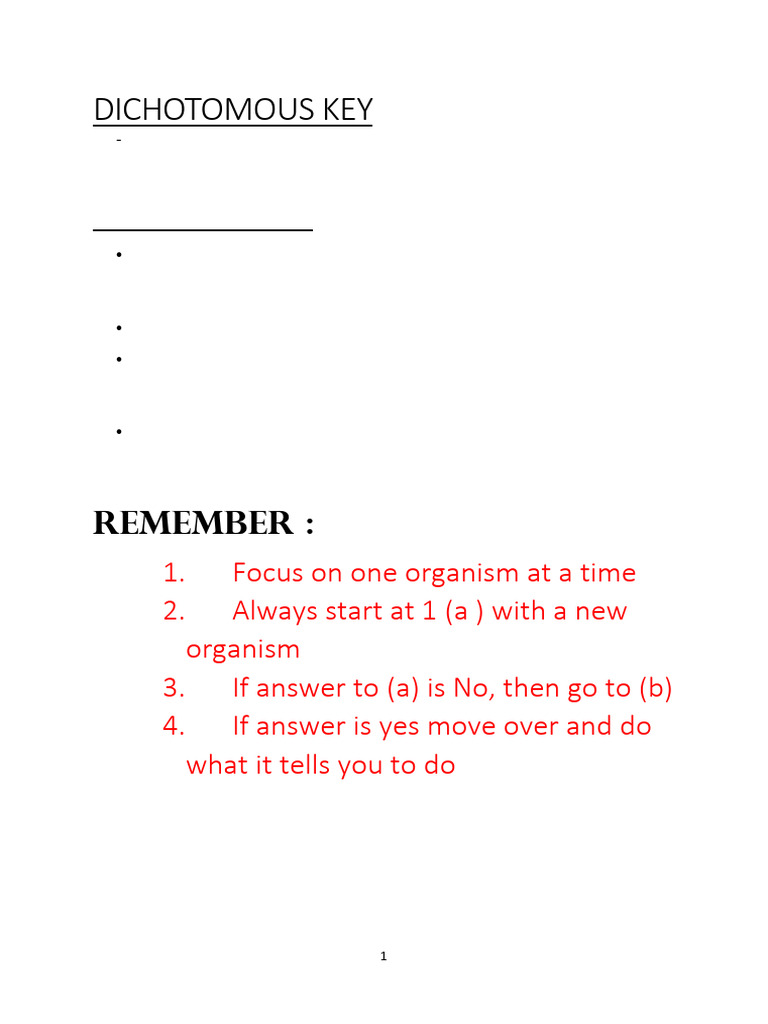 Dichotomous Key | PDF