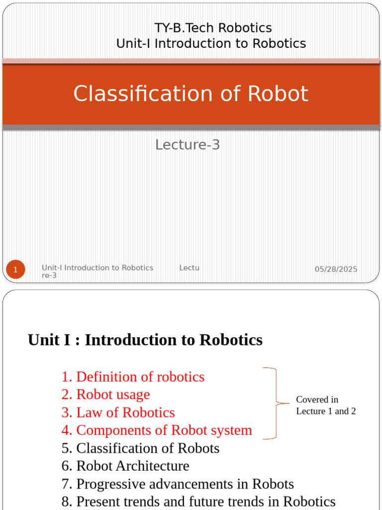 Classification of Robots in Robotics | PDF | Coordinate System | Robotics