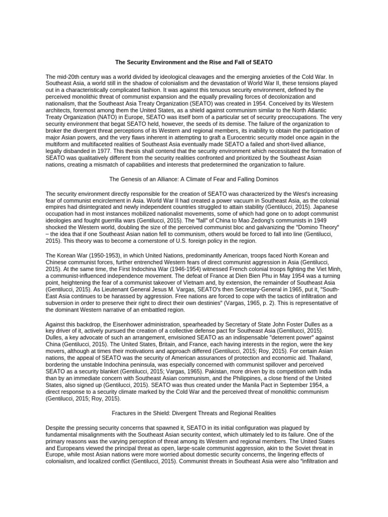 The Precarious Shield - The Security Environment and The Rise and Fall ...