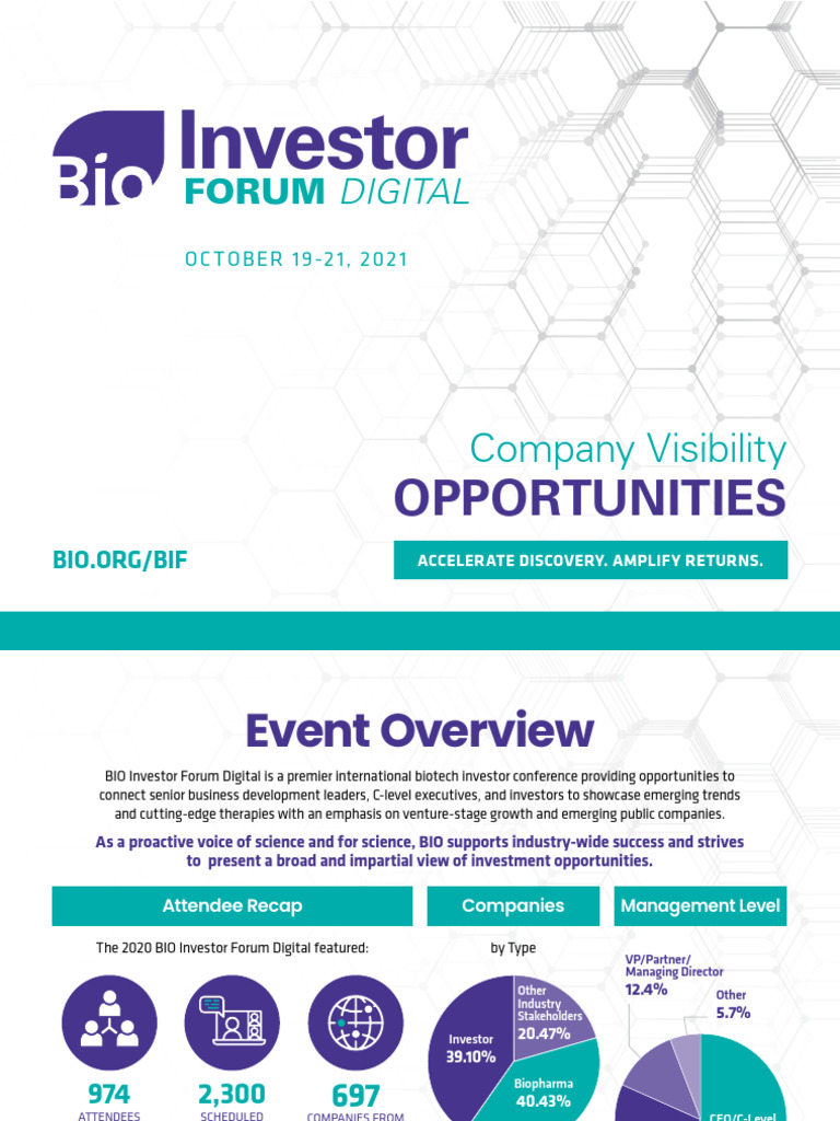 BIO Investor Forum Digital 2021 Overview | PDF | Advertising | Online ...