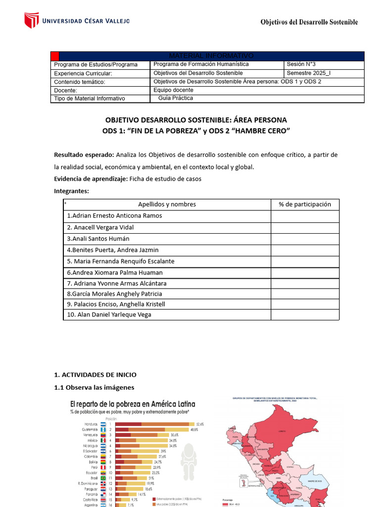 ODS 1 y ODS 2: Fin de la Pobreza y Hambre Cero | PDF | Pobreza ...