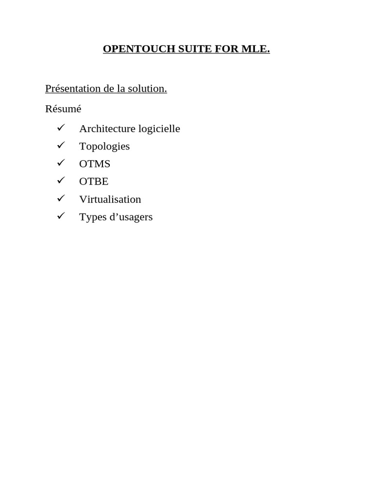 Déploiement d'OpenTouch en Cloud | PDF | Serveur (Informatique ...