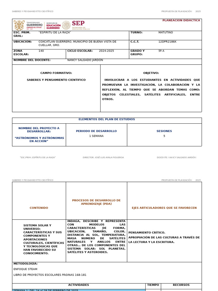 Plan 24-28 Feb Saberes | PDF | Plan de estudios | Aprendizaje