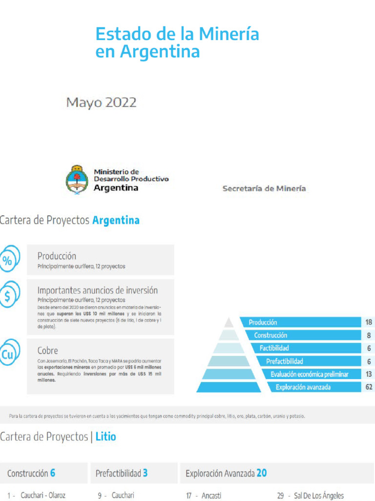 Estado de La Mineria en La Argentina | PDF