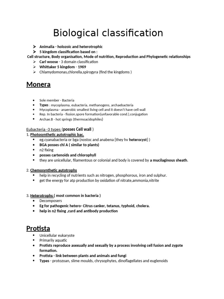 Biological Classification Overview | PDF | Fungus | Protozoa