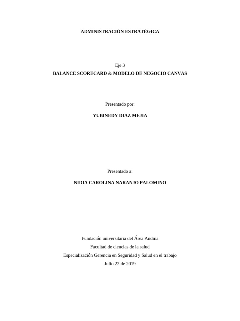 Balanced Scorecard y Modelo Canvas en Estrategia | PDF | Business ...
