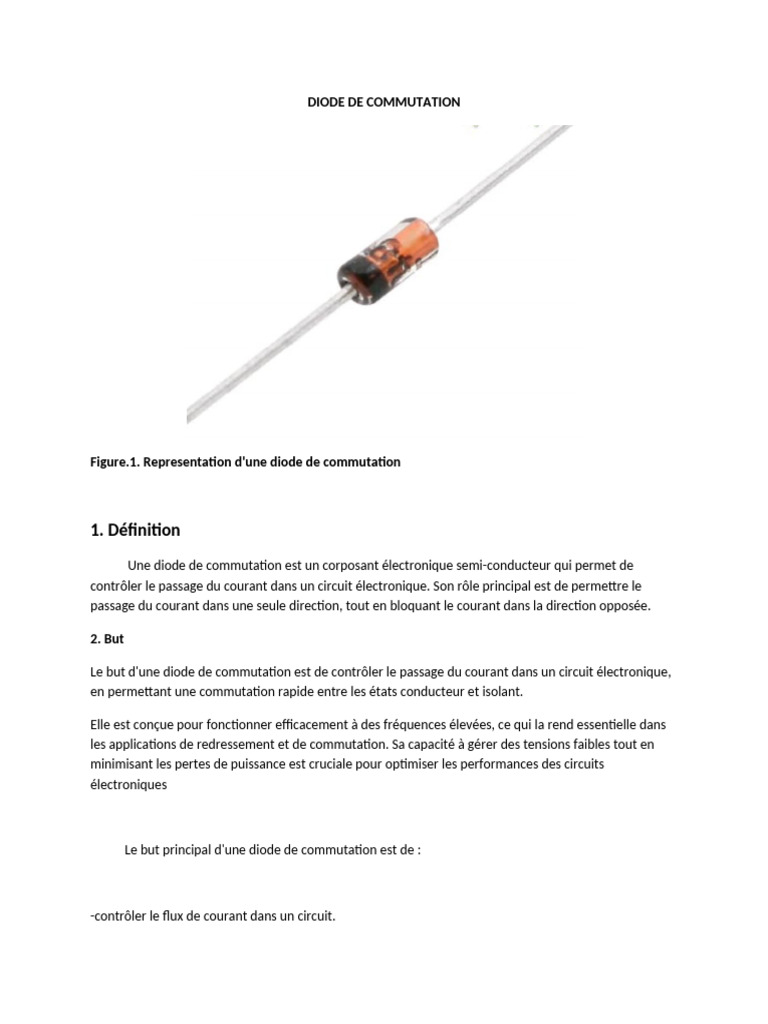 Diode de Commutation | PDF | Diode | Courant électrique