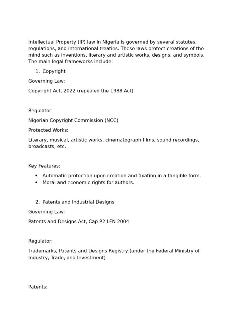 Laws of IP | PDF