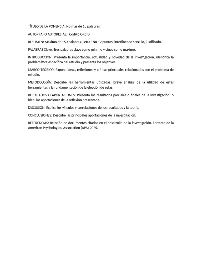 Estructura de Ponencia Académica | PDF
