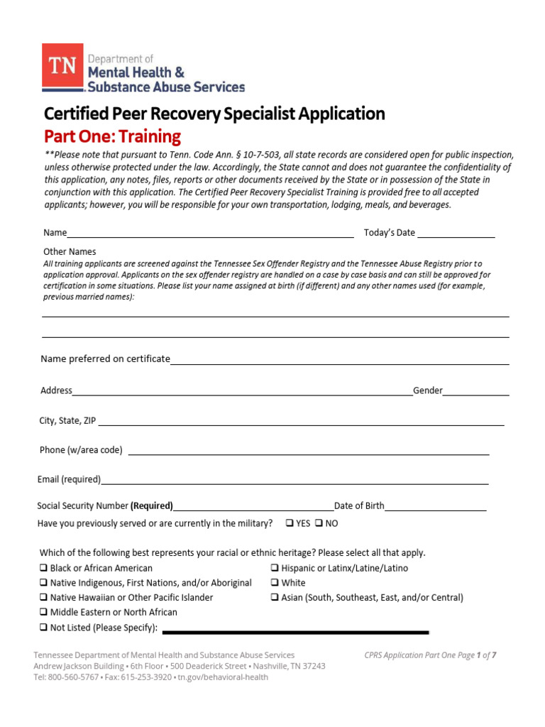 Tennessee CPRS Application Guide | PDF | Conservatorship | General ...