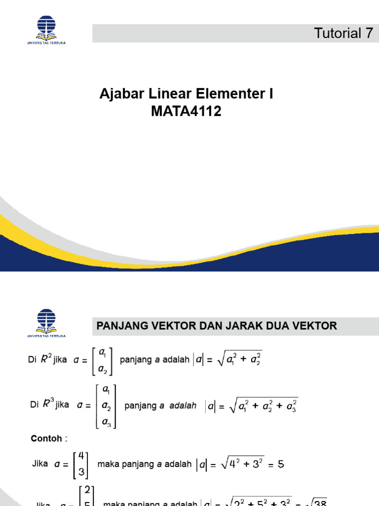 Panjang dan Jarak Vektor dalam R2 dan R3 | PDF
