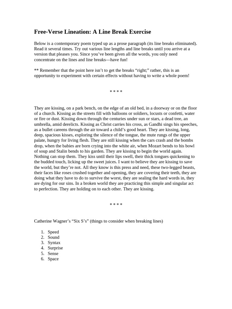 FreeVerseLineation | PDF