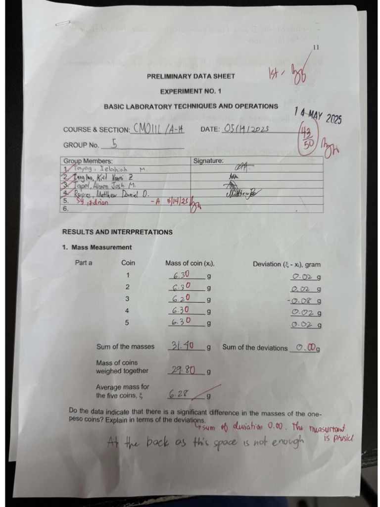 Experiment 1 Group 5 | PDF