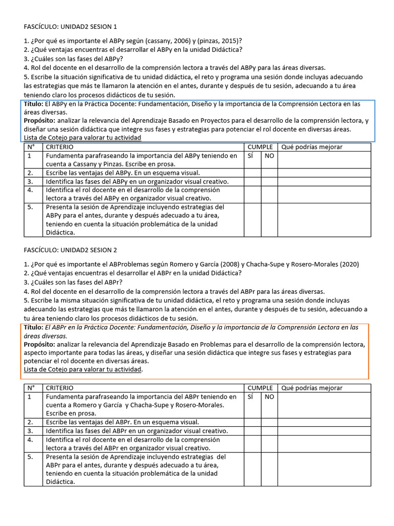Importancia del ABPy, ABPr y ABI en Docencia | PDF | Aprendizaje ...
