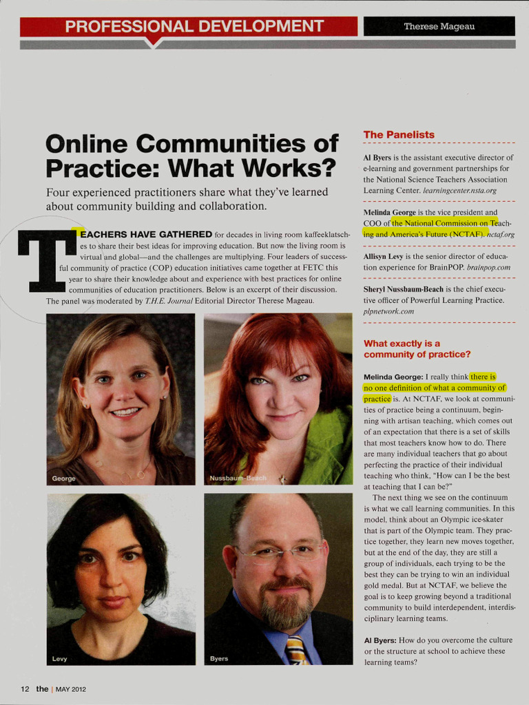 Building Effective Online Learning Communities | PDF | Teachers | Learning