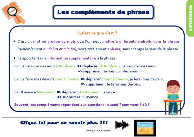 Les compléments de phrase en CE2 | PDF