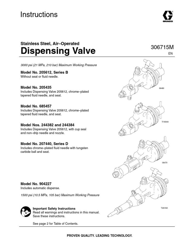 Stainless Steel Air-Operated Dispensing Valve | PDF | Valve | Pump