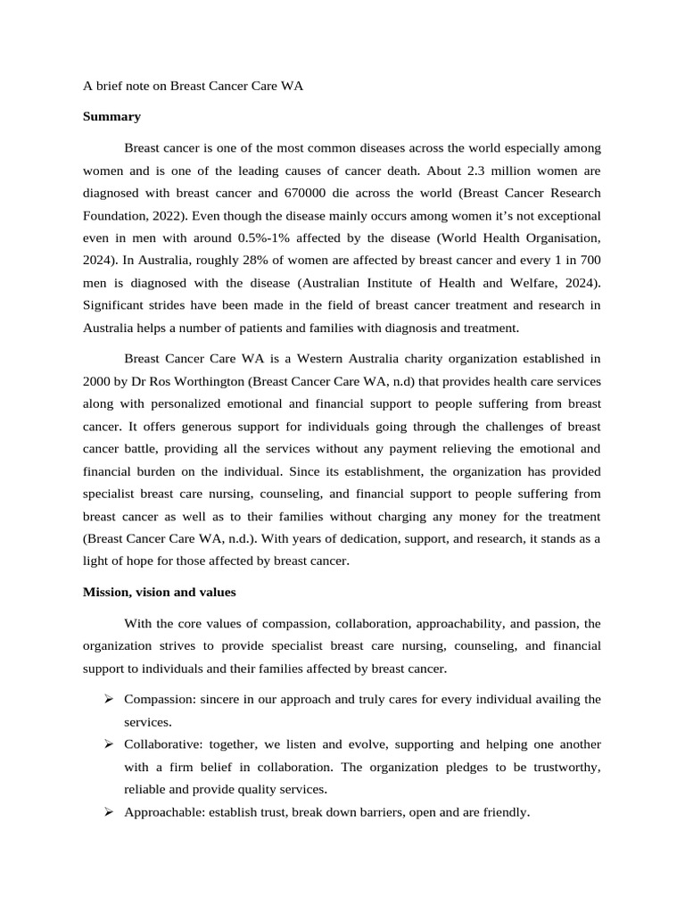 Briefnote | PDF | Oncology | Cancer