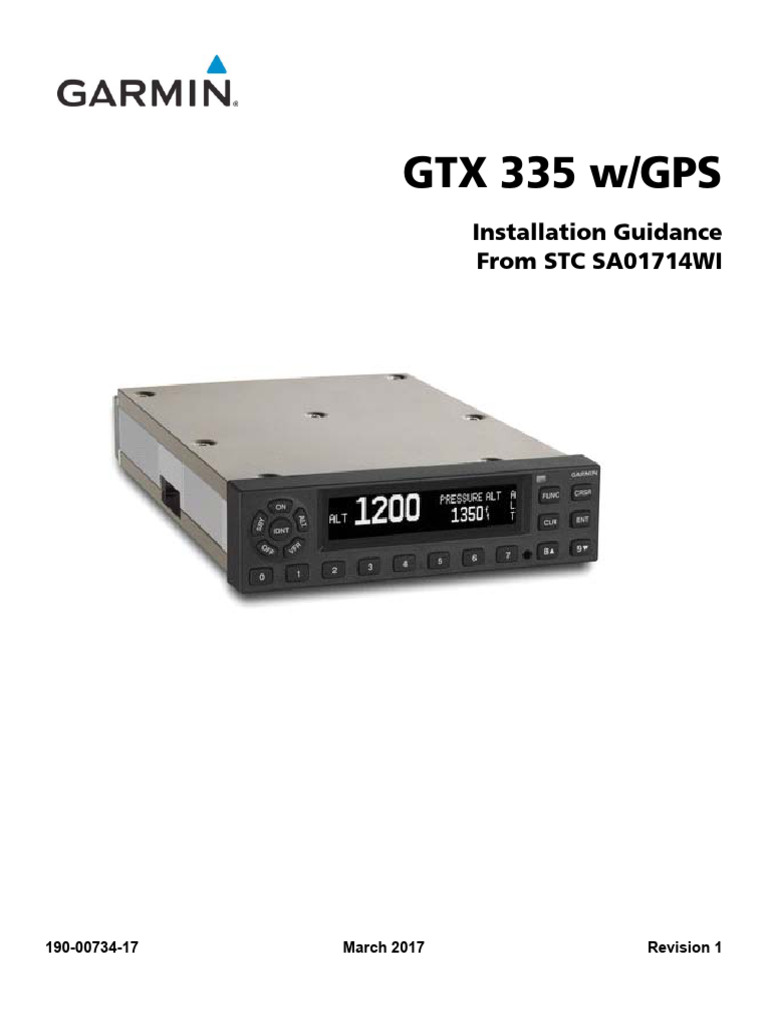 GTX 335 GPS Installation Guide | PDF | Transponder (Aeronautics) | Aviation