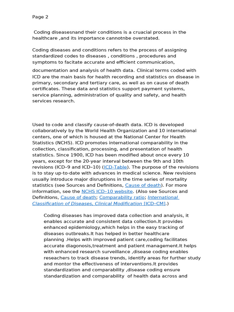 Disease Coding and Classification Overview | PDF | Health Care | Medicine