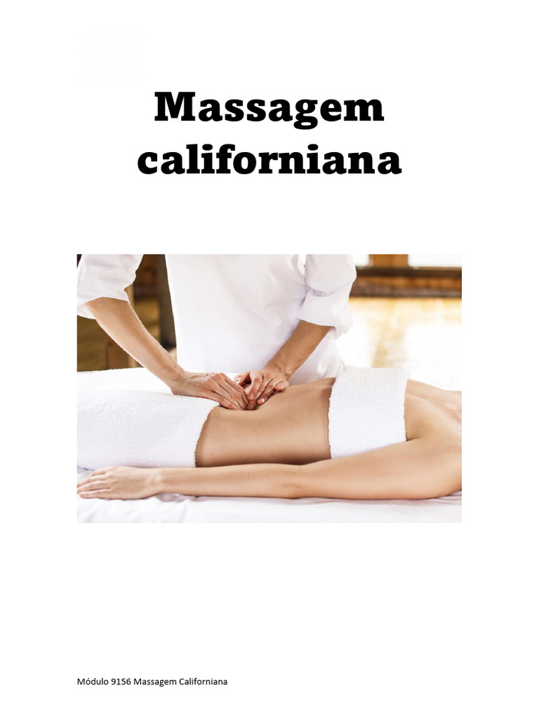 Massagem Californiana: Técnica e Protocolo | PDF | Massagem | Anatomia ...