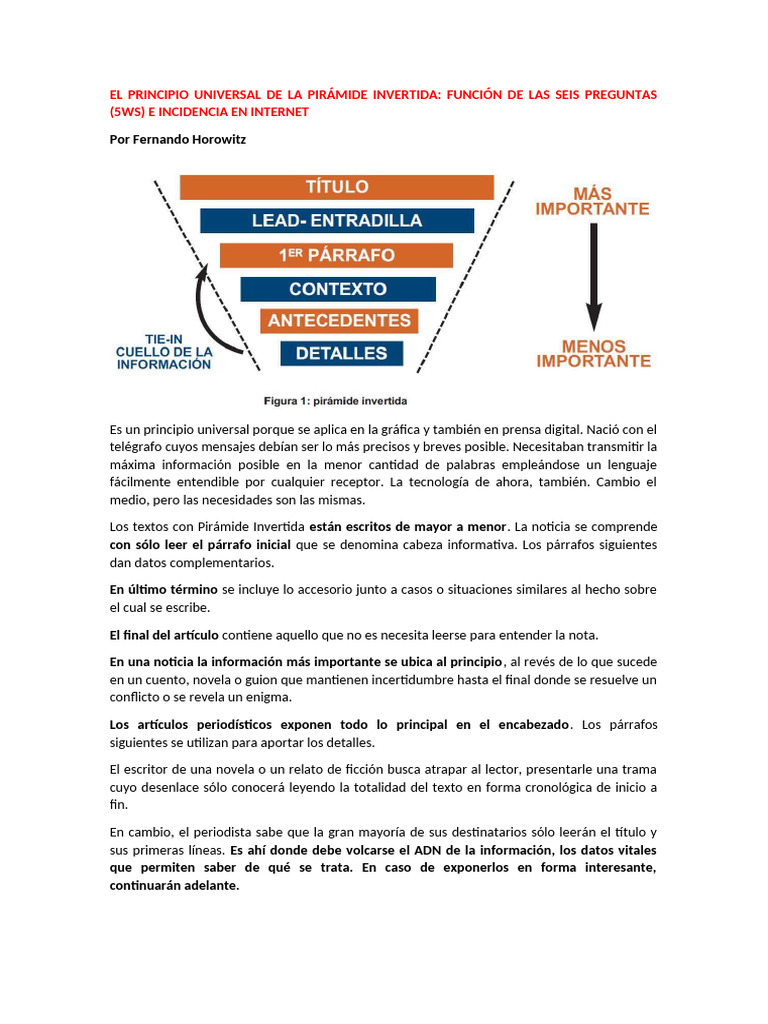 El Principio Universal de La Pirámide Invertida | PDF | Red mundial ...