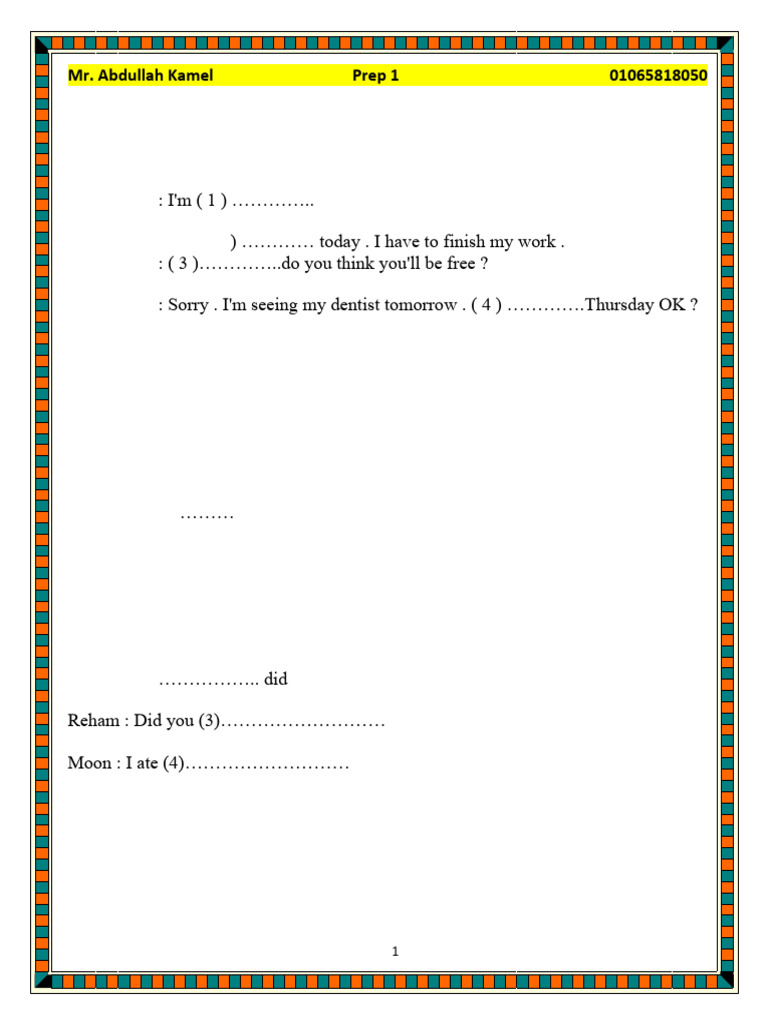 Dialogue Completion Exercises for ESL | PDF